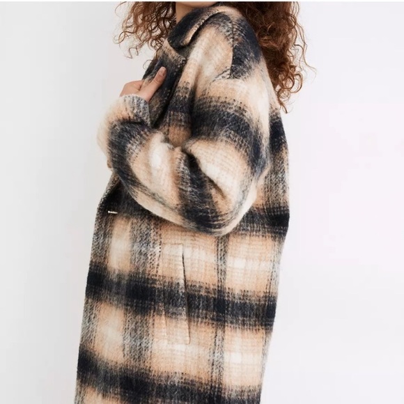 Madewell Courton Cocoon Coat in Plaid - Picture 3 of 11